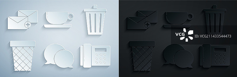 对话气泡垃圾桶电话设置图片素材