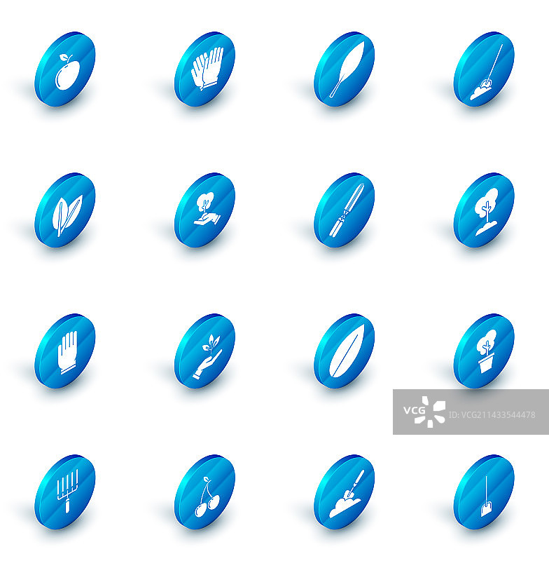 园艺手套落叶铲插入地面图片素材