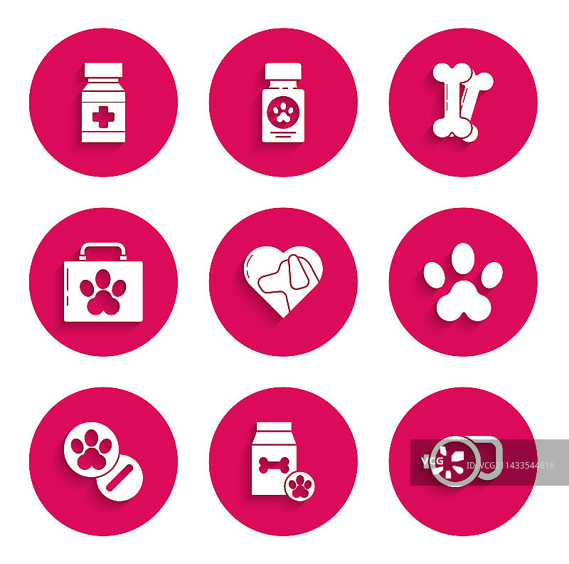 爱心图案：小狗宠物食品袋图片素材