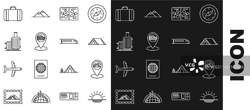 埃及金字塔日落地图指针图片素材