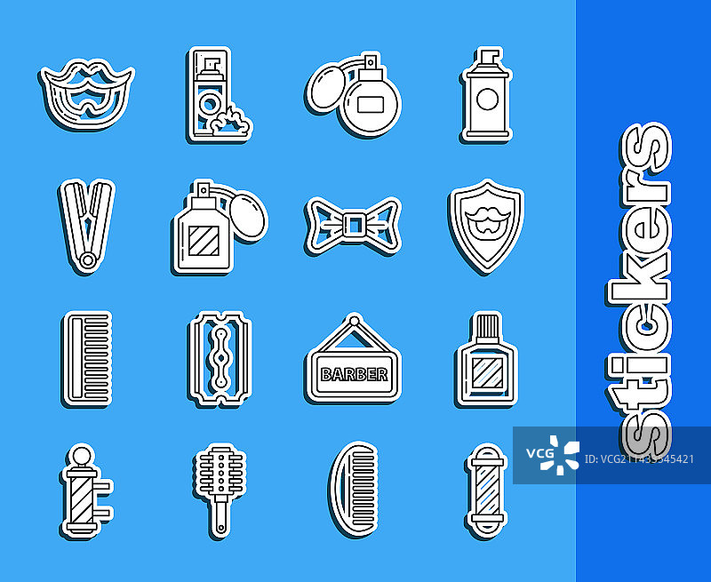 经典理发店旋转灯须后水线条图片素材