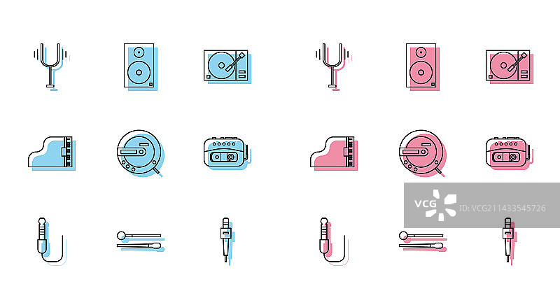 音频线、鼓槌和乐器调音图片素材