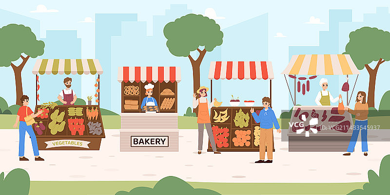 城市市场上的当地农产品图片素材