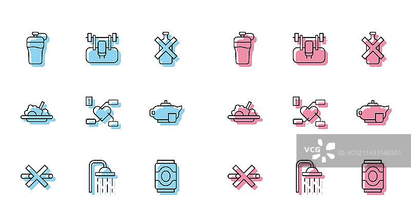 禁止吸烟淋浴头健身摇摇杯标志图片素材