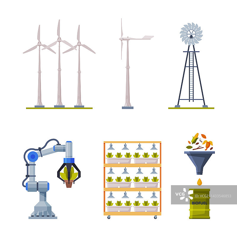 绿色能源来源：自然可再生能源图片素材