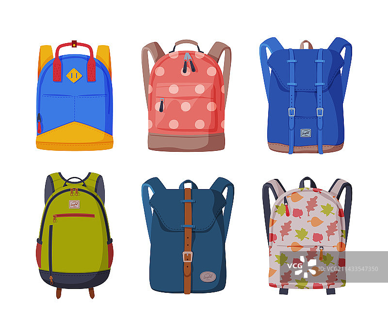 彩色背包合集图片素材