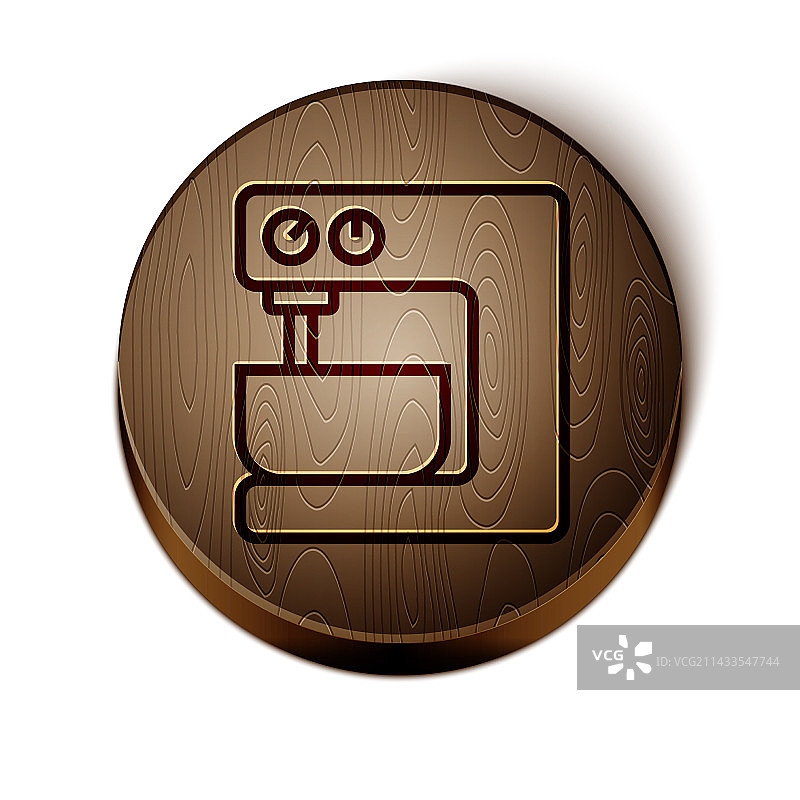 白色背景上的棕色线条电动搅拌机图标图片素材