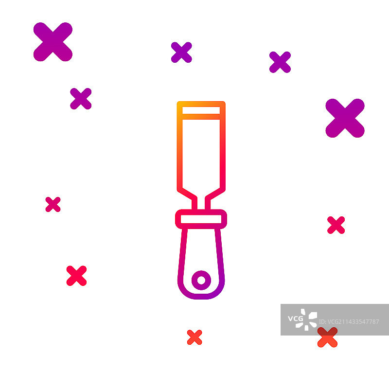 白色背景上的彩色线条金属锉刀图标图片素材