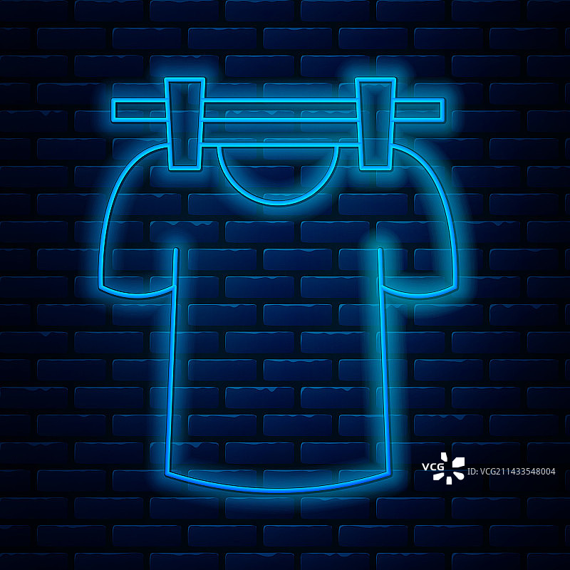 发光霓虹线条晾晒衣服图标图片素材