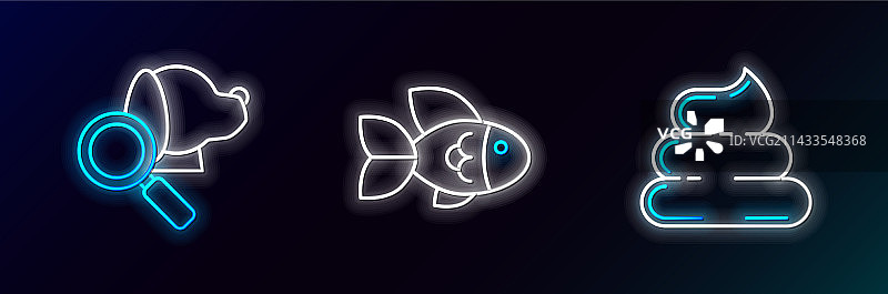 兽医诊所符号和鱼线条图片素材