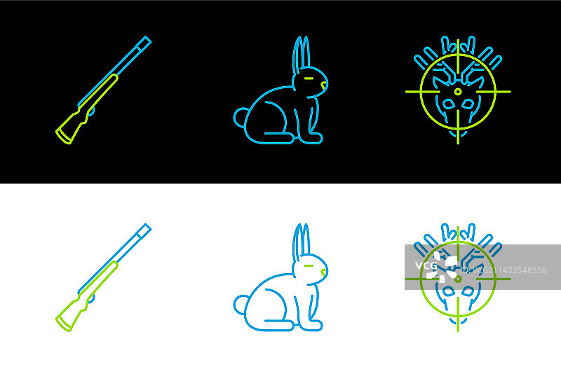 猎鹿与十字线和猎枪的线条图片素材