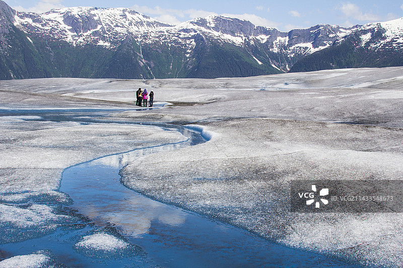 阿拉斯加朱诺塔库冰川直升机观光图片素材