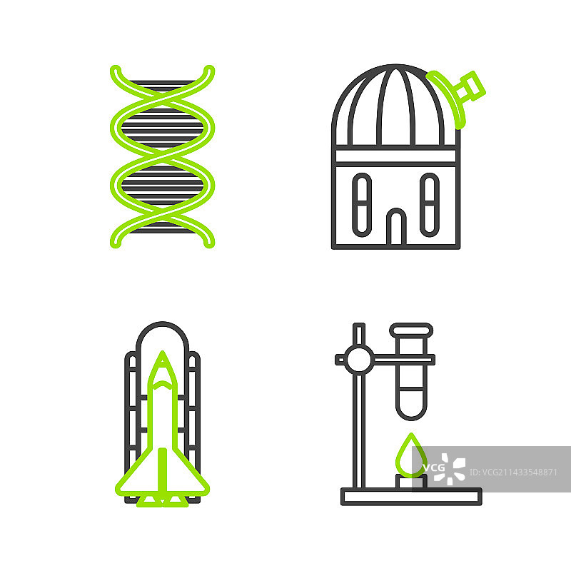 试管烧瓶加热器线条组合图片素材