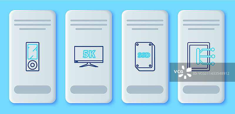 带有5K视频固态硬盘卡的监视器显示图片素材