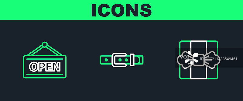 礼盒与开放标志图片素材