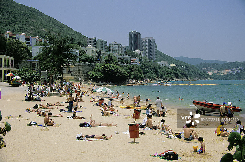 在赤柱海滩享受日光浴图片素材