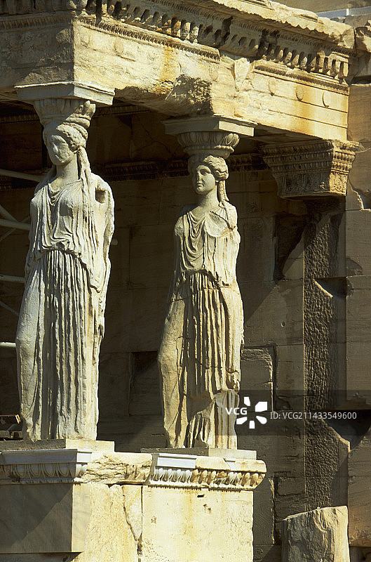 厄瑞克提翁神庙的女像柱图片素材