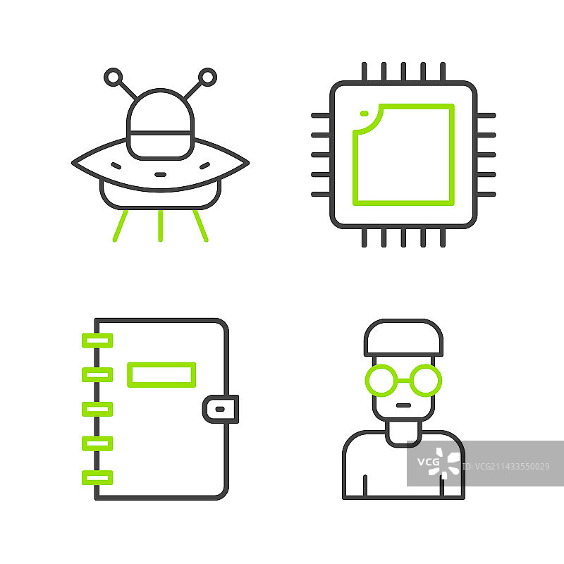 书呆子螺旋笔记本处理器组合图片素材