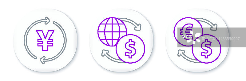 货币兑换、日元硬币图片素材