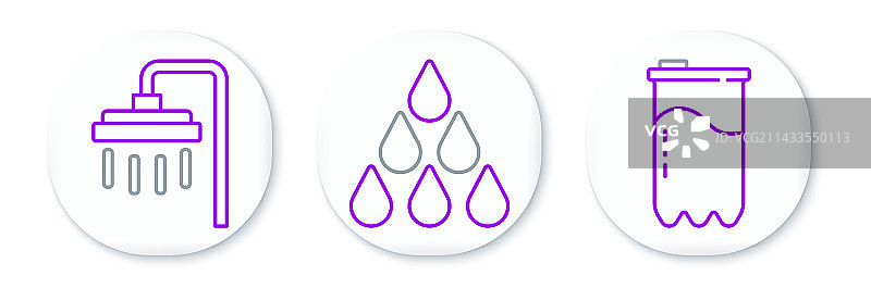 滤水器滤芯淋浴花洒和水滴图片素材