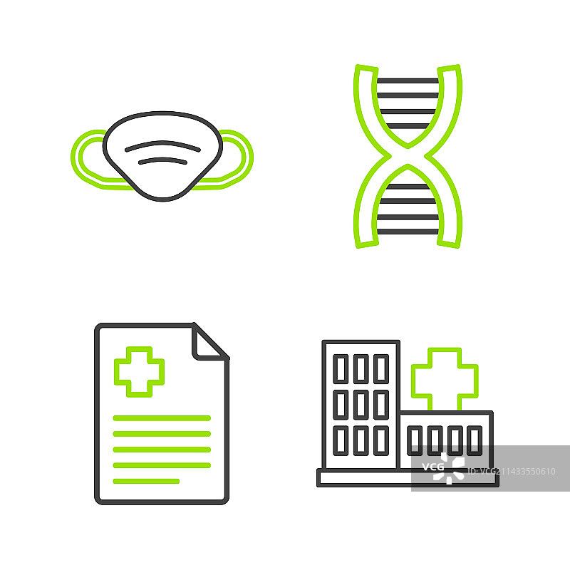 医院建筑、病人记录、DNA等组合图片素材