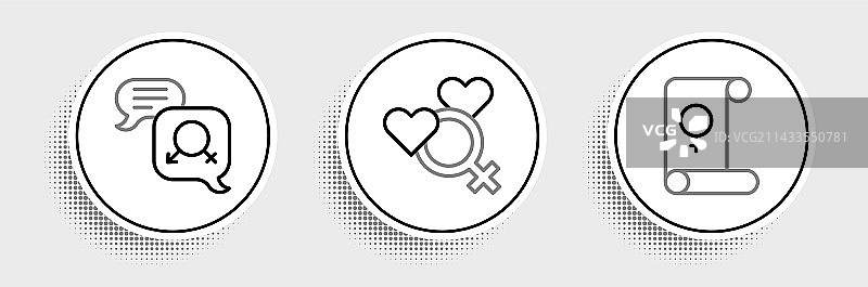 女权主义、性别平等和女性线条图片素材