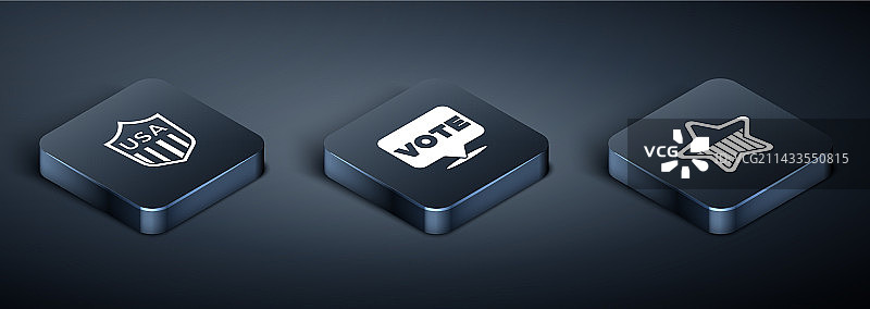 2.5D带星美国独立盾牌图片素材