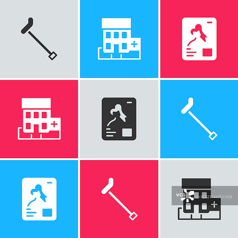 医院用医用拐杖套装图片素材