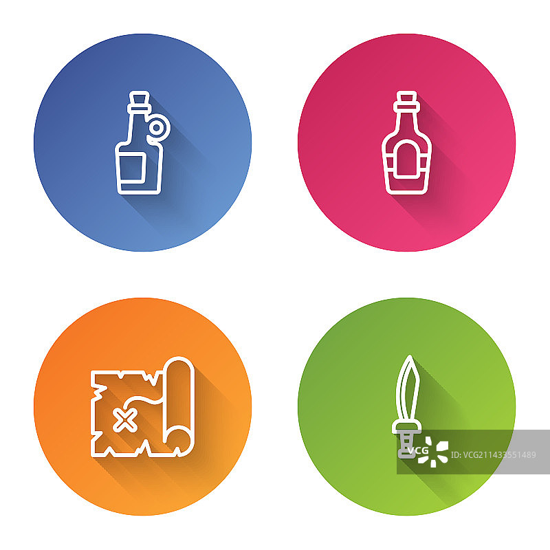 线性酒精饮料朗姆酒海盗藏宝图图片素材