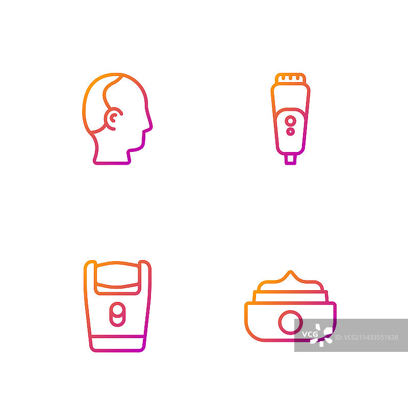 头发造型凝胶或发蜡电器线条图标图片素材