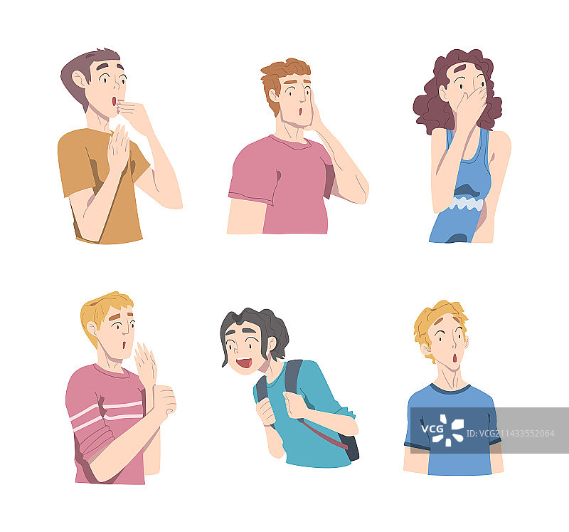 面露惊讶表情的年轻男女图片素材