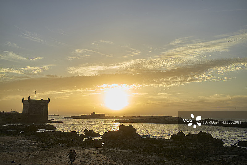 斯卡拉城堡的日落，联合国教科文组织世界遗产图片素材