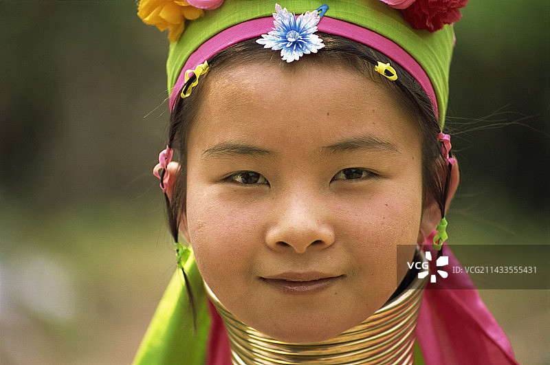 在清莱的克伦族少女图片素材