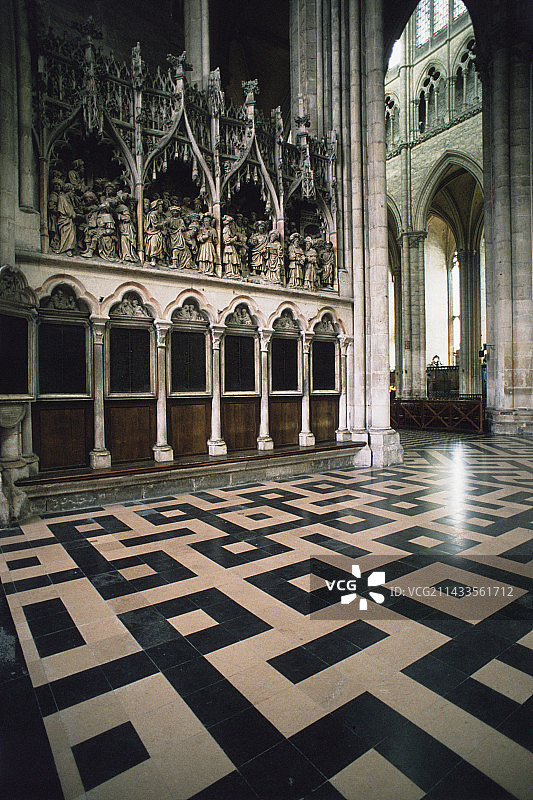 亚眠大教堂南耳堂细节图片素材