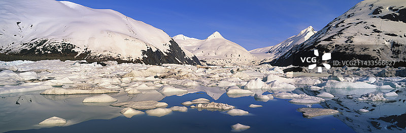 波蒂奇湖上的冰山图片素材