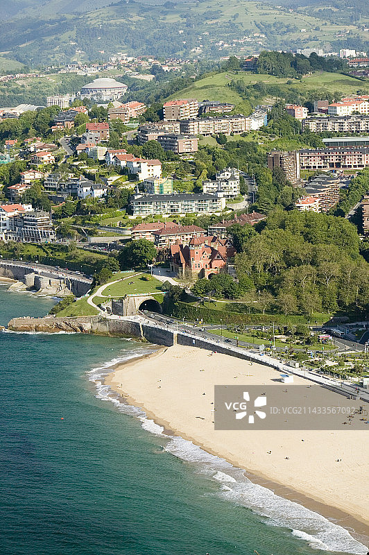 多诺斯蒂亚-圣塞巴斯蒂安的翁达雷塔海滩图片素材