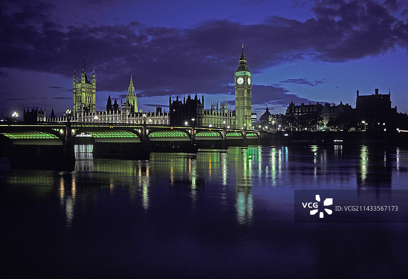 伦敦夜景天际线图片素材