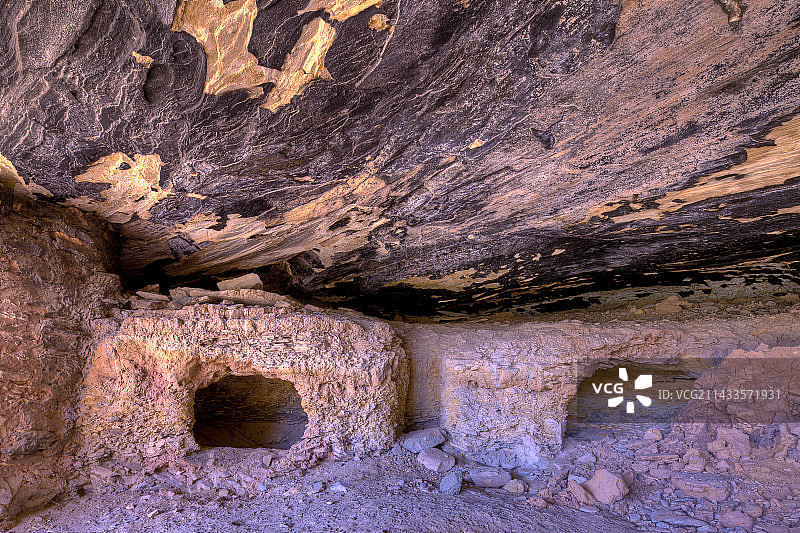 犹他州锡达梅萨的阿纳萨齐印第安洞穴遗址图片素材
