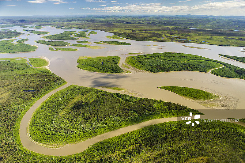 育空河航拍图片素材