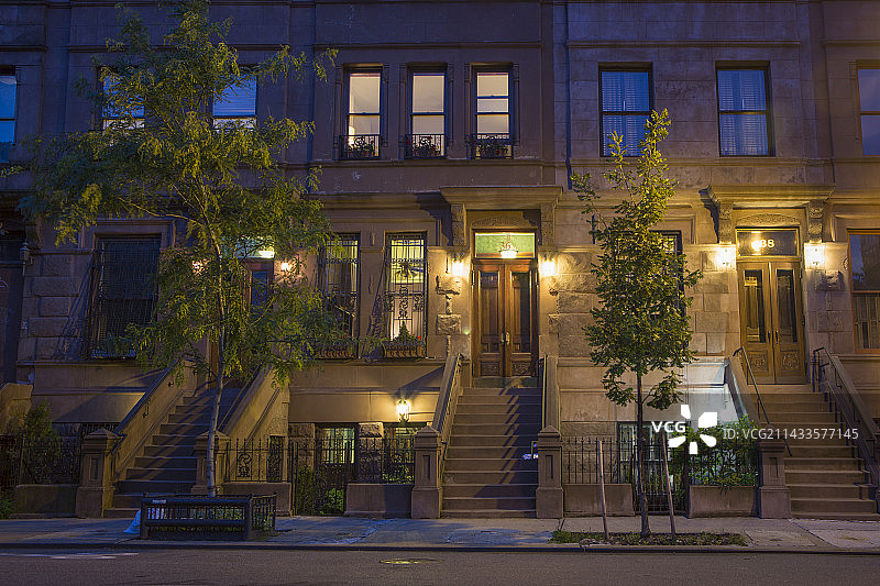 纽约哈莱姆区莫里斯山公园历史街区图片素材