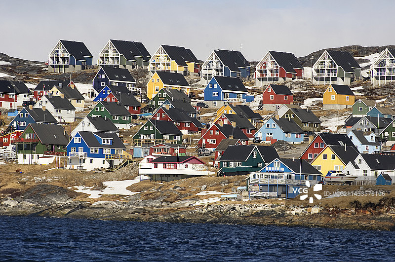 努克海边的房屋图片素材