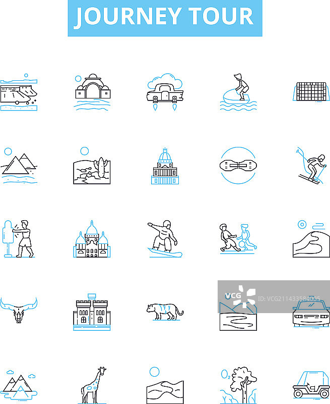 旅行线路图标合集图片素材