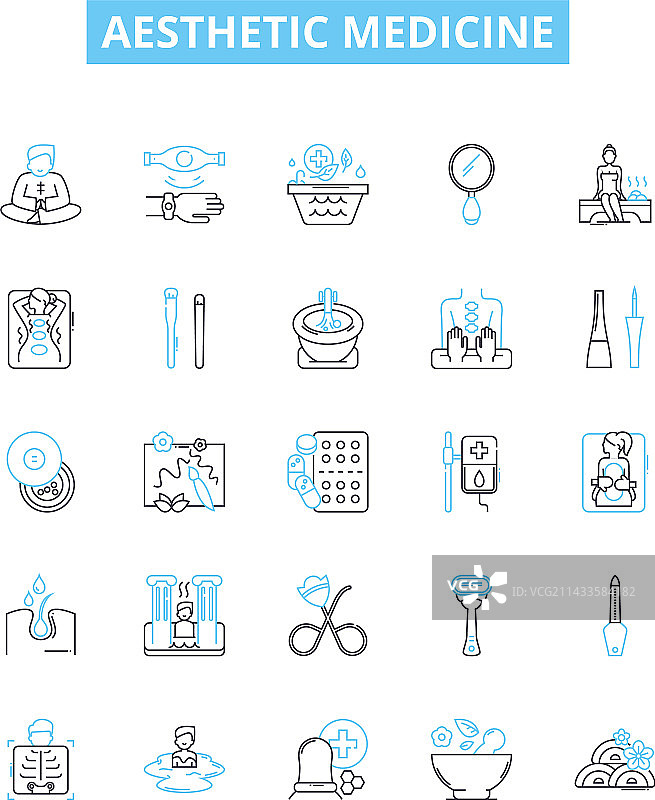 医疗行业线性图标图片素材