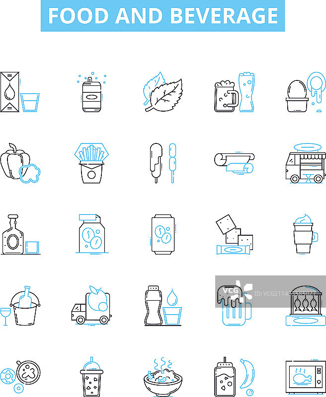 食品饮料线性图标图片素材