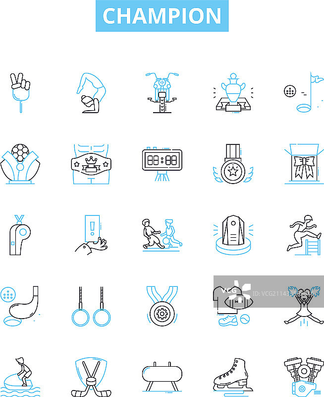 冠军系列线性图标：胜利者英雄图片素材