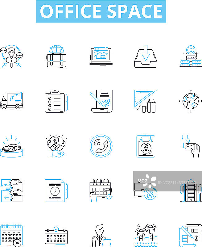 办公空间线条图标工作场所图片素材