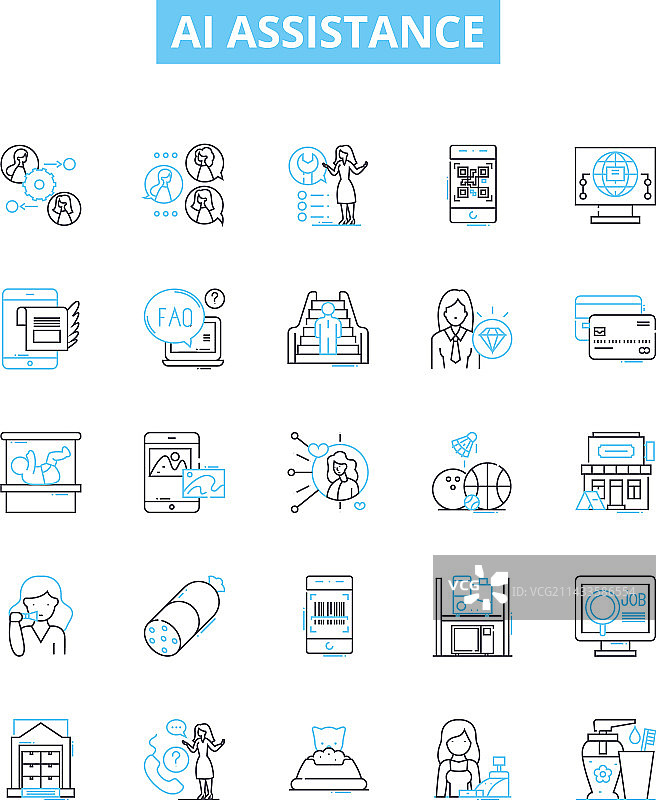AI辅助线图标集图片素材