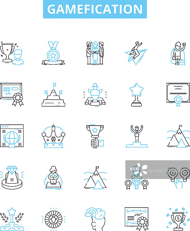 游戏化线性图标图片素材