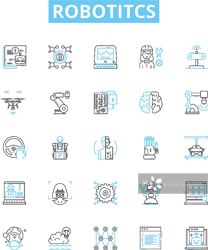 机器人技术线性图标图片素材