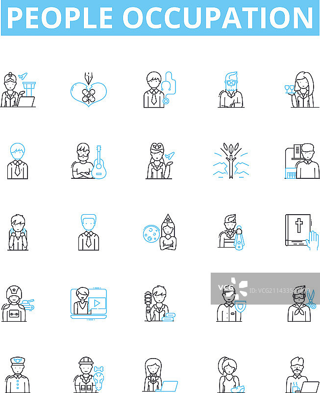 人物职业线性图标集：教授图片素材